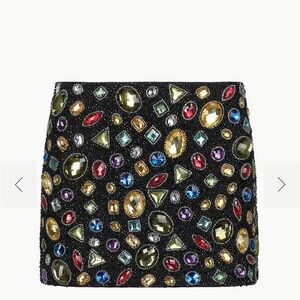 STAUD Women's Supernova Embellished Mini Skirt Beaded NWT RARE